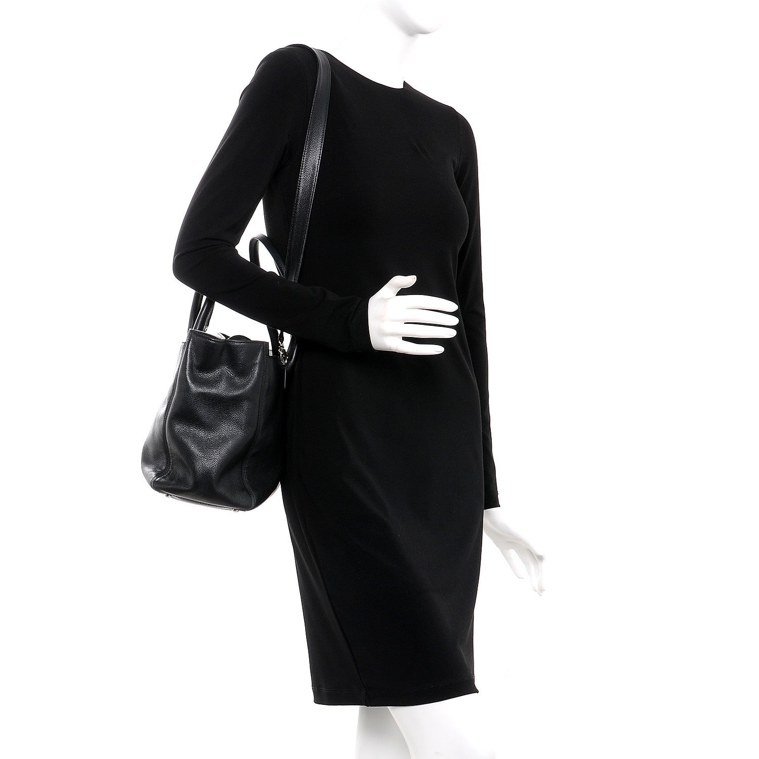 Chanel Calfskin Cerf Executive Shopper Tote Black 2 of 14