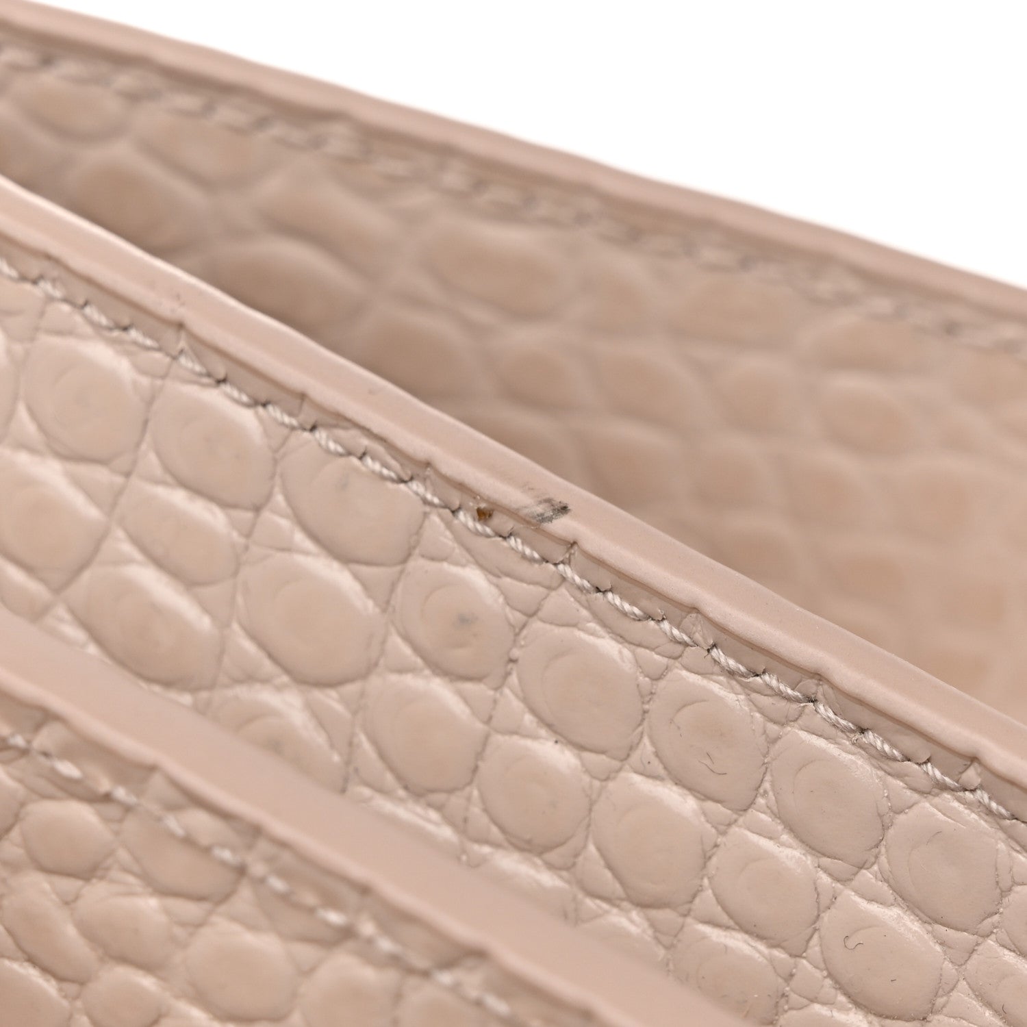 Saint Laurent Calfskin Crocodile Embossed Medium Monogram Sunset Dark Beige 16 of 30