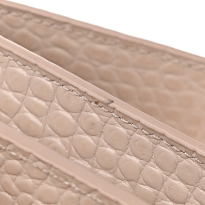 Saint Laurent Calfskin Crocodile Embossed Medium Monogram Sunset Dark Beige 16 of 30