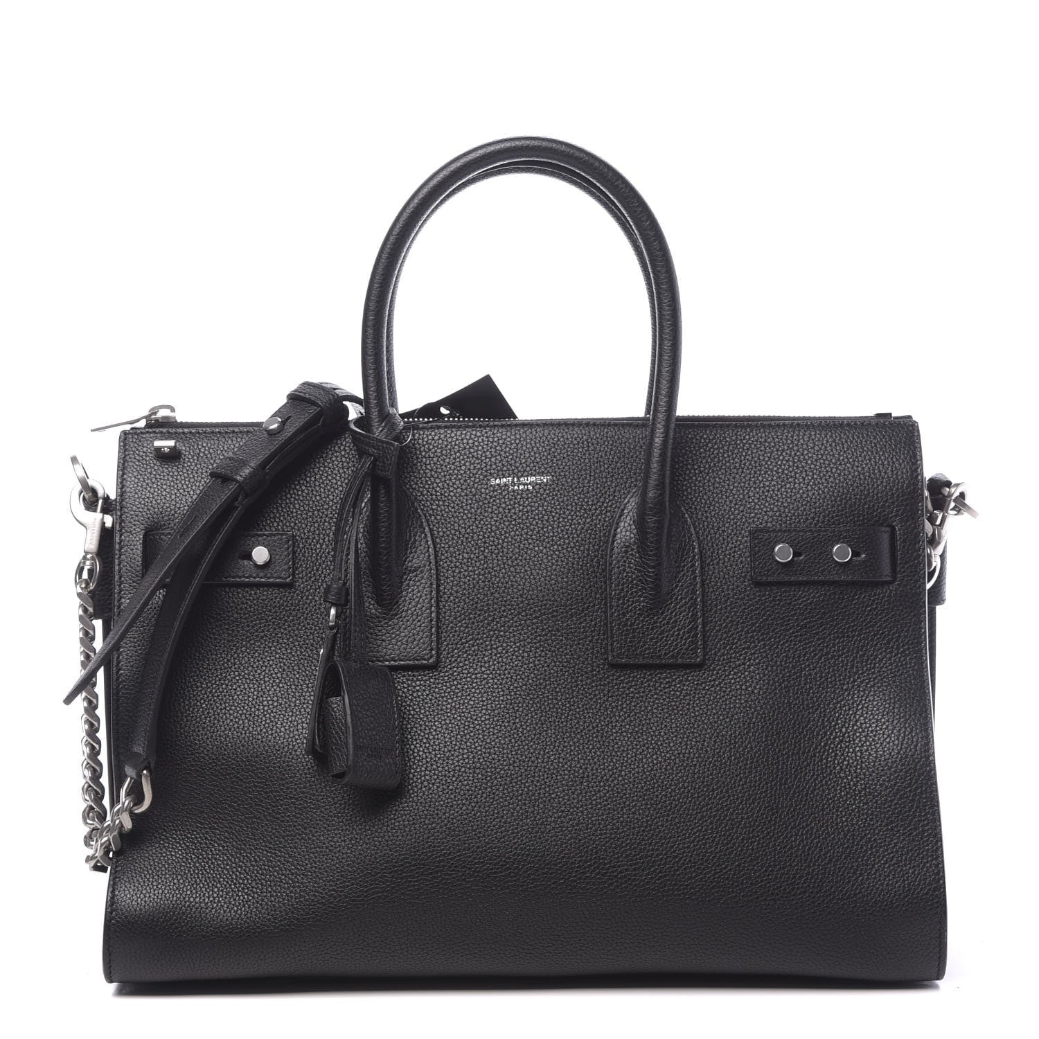 Saint Laurent Grained Calfskin Small Supple Sac De Jour Duffle Black 1 of 9