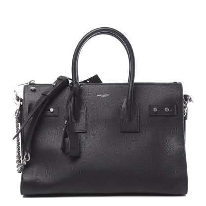 Saint Laurent Grained Calfskin Small Supple Sac De Jour Duffle Black 1 of 9