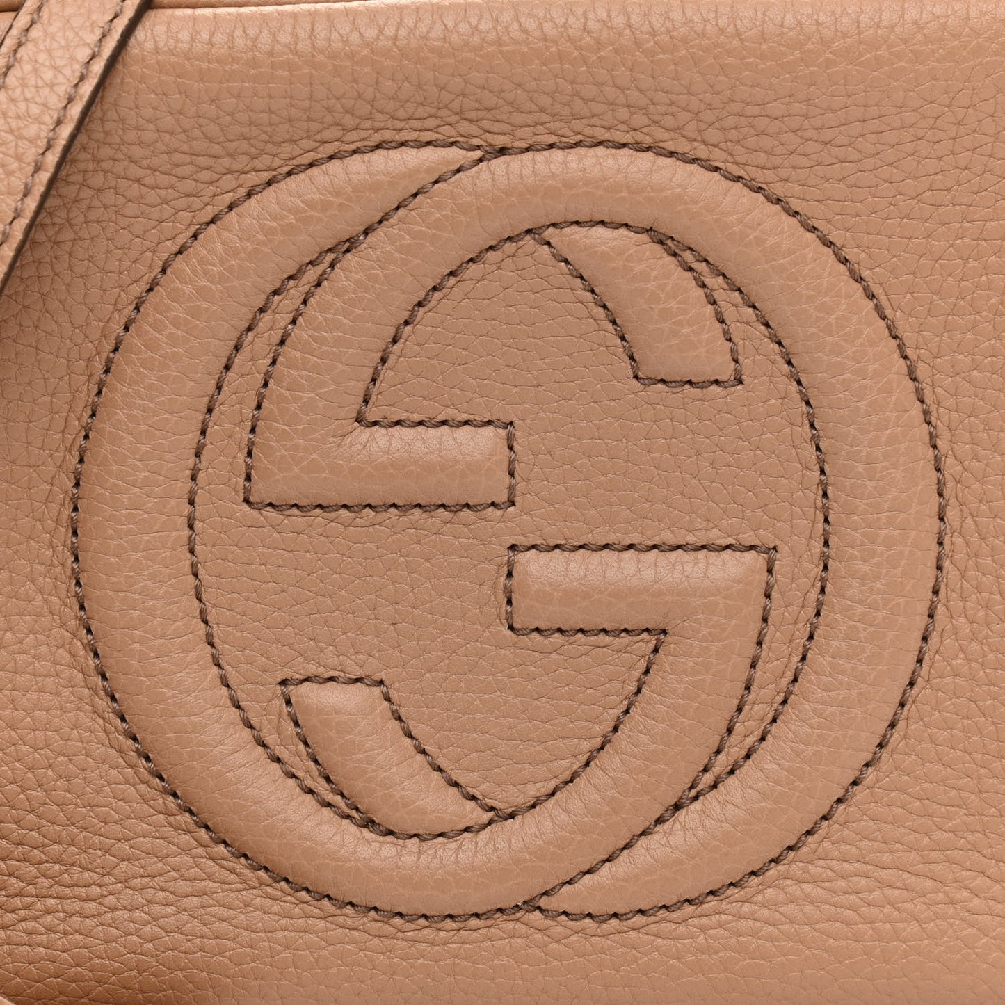 Pebbled Calfskin Small Soho Disco Bag Rose Beige