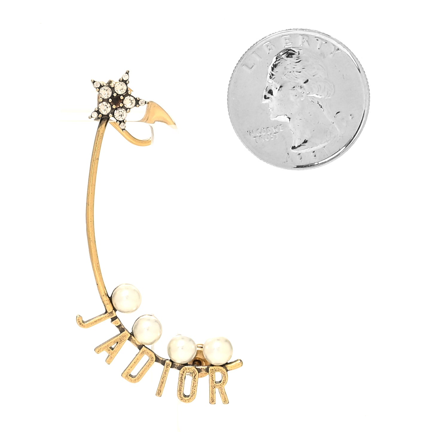 Pearl Crystal J'Adior Earring Gold