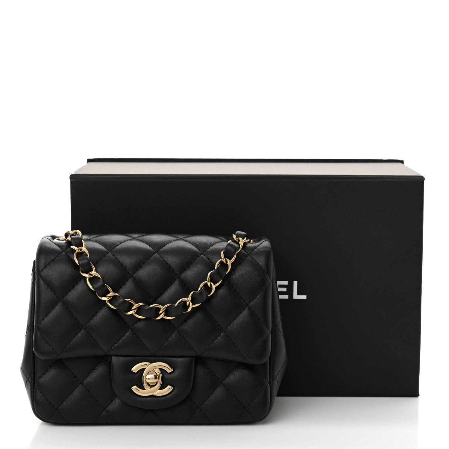Chanel Lambskin Quilted Mini Square Flap Black 12 of 12
