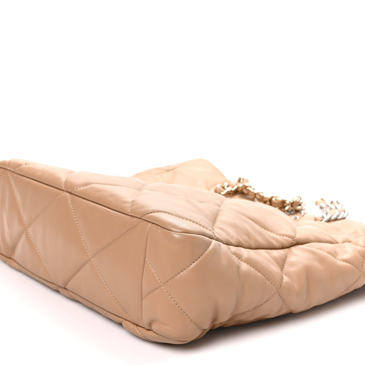 Chanel Lambskin Quilted Chanel 19 Shopping Bag Beige 10 of 10
