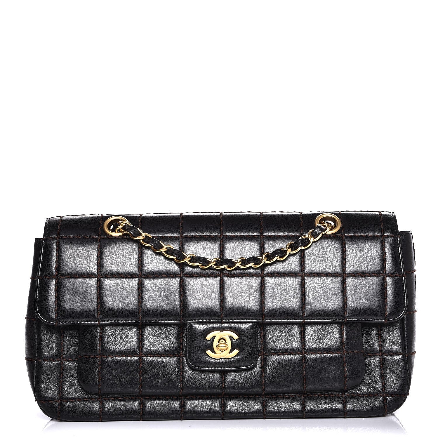 Chanel Lambskin Square Double Stitch Flap Black 1 of 7