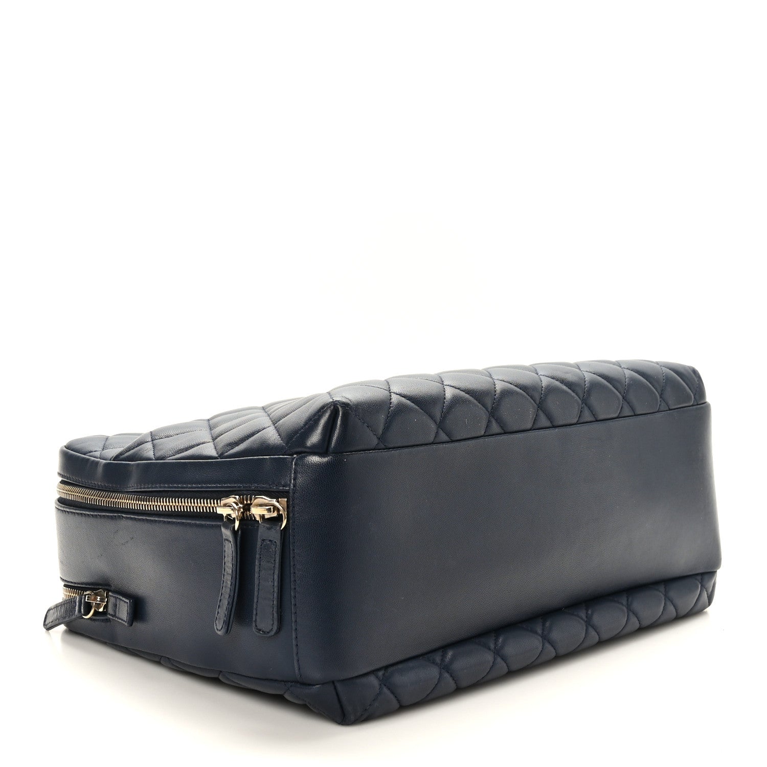 Chanel Lambskin Quilted Large Trendy CC Bowling Bag Blue 4 of 9