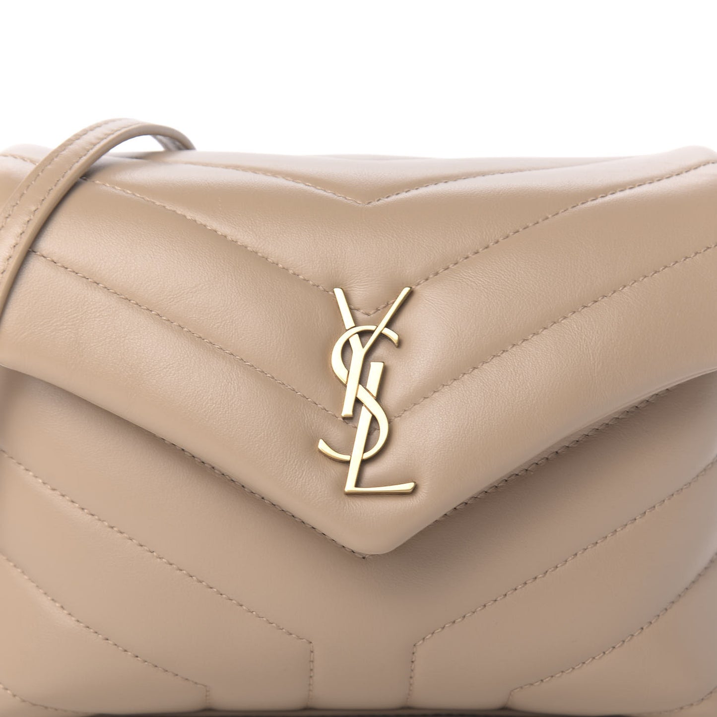 Calfskin Y Quilted Monogram Toy Loulou Crossbody Bag Dark Beige