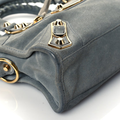 Balenciaga Baby Daim Suede Gold Metallic Edge Hardware Mini City Gris Acier 8 of 9