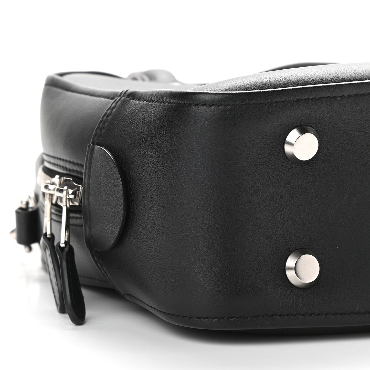 Shiny Day Calfskin XS Triangle Square Bag Black