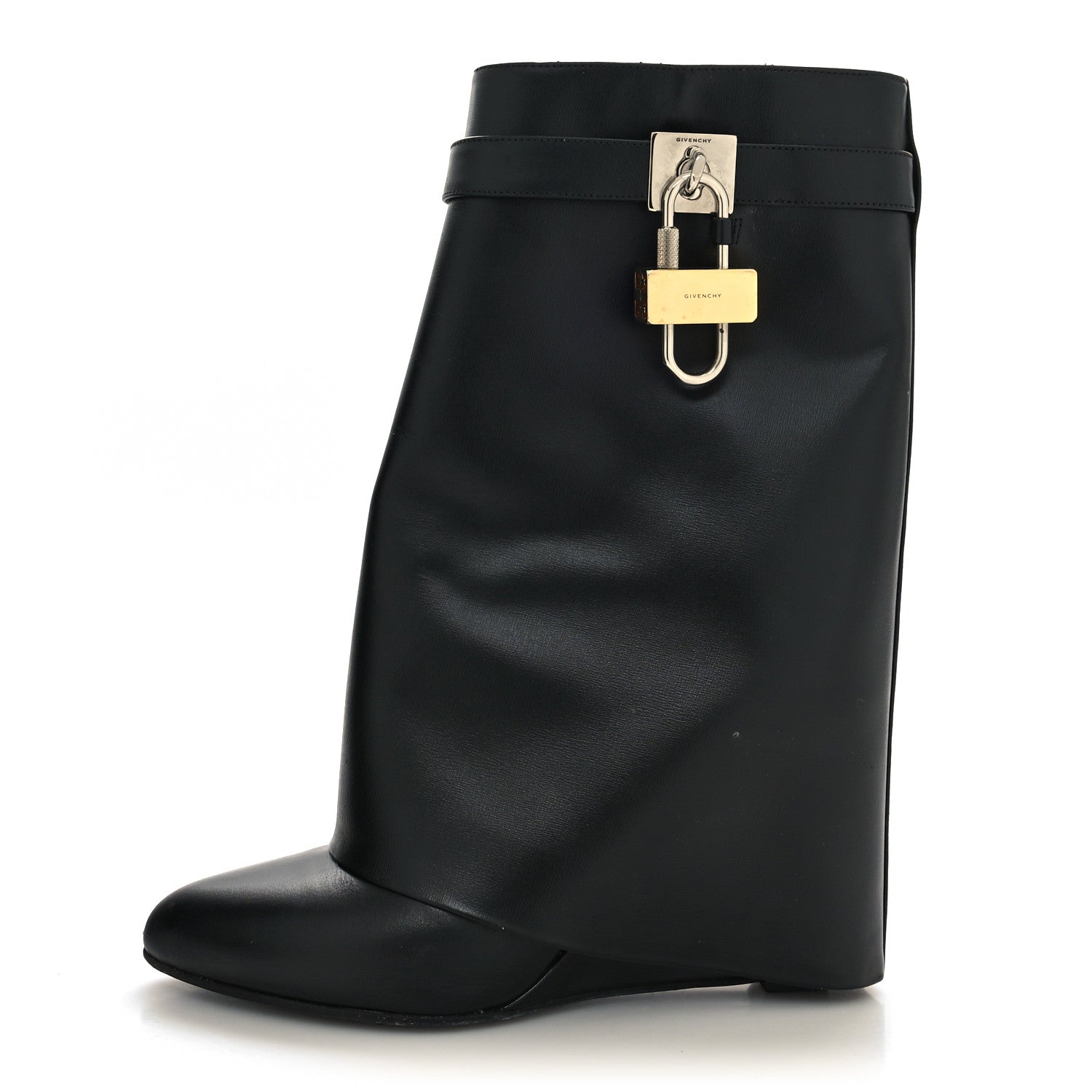 Givenchy Calfskin Shark Lock Ankle Boots 38.5 Black 1 of 8