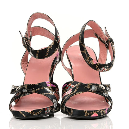 Gucci Satin Techno Charms Sandals 8 Black 2 of 6