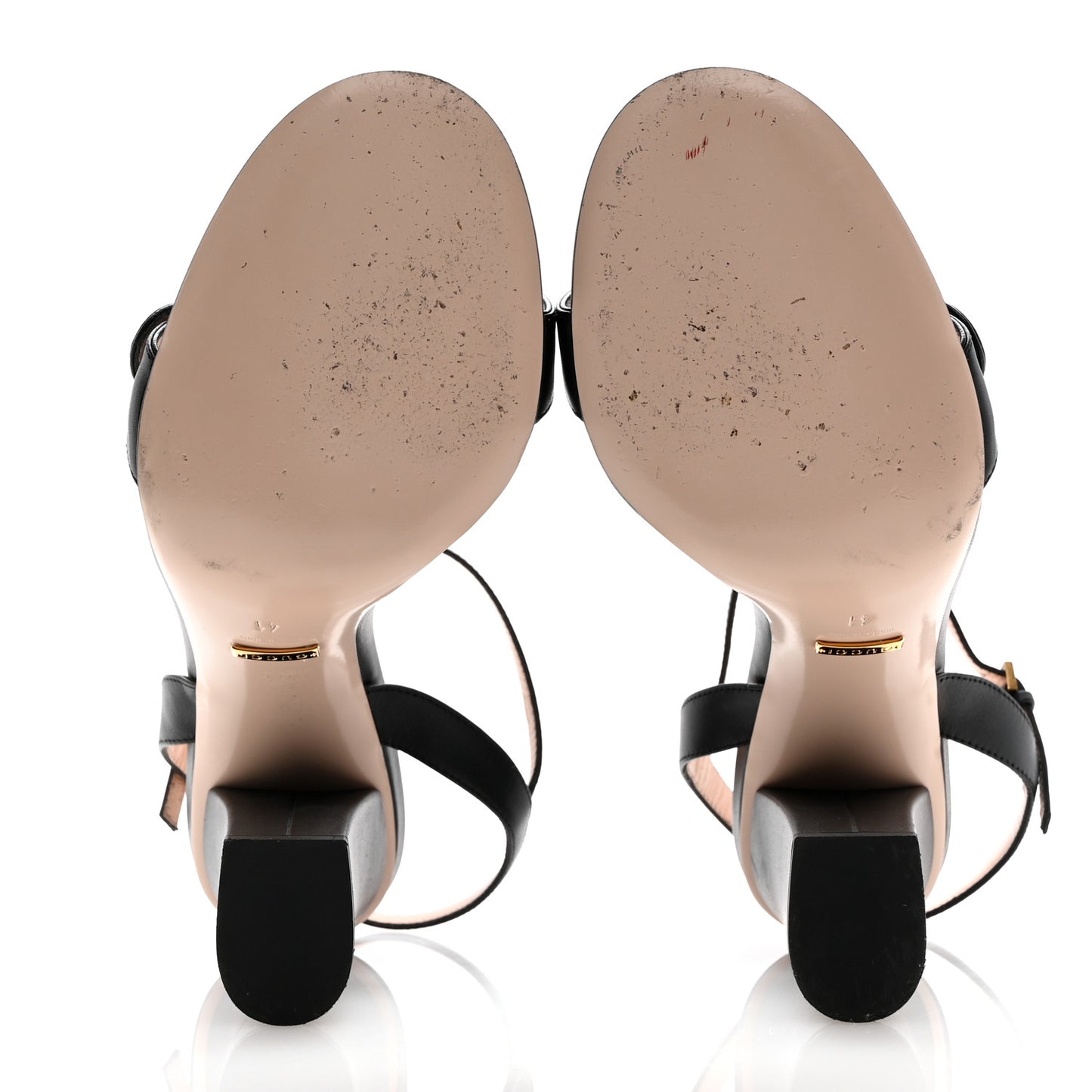 Lifford Calfskin GG Marmont Ankle Wrap 105mm Sandals 41 Black