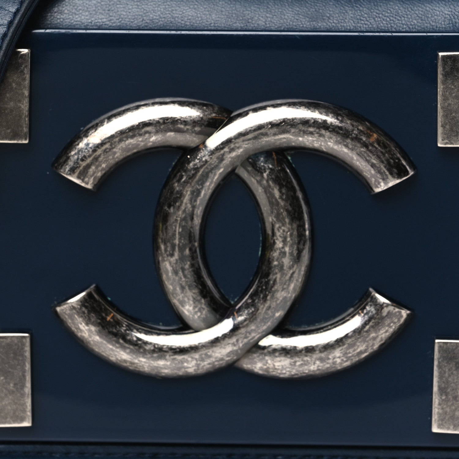 Chanel Plexiglass Lambskin Mini Boy Brick Flap Blue 8 of 11
