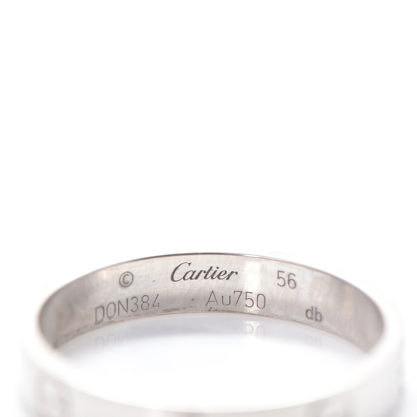 18K White Gold 3.5mm LOVE Wedding Band Ring 56 7.75