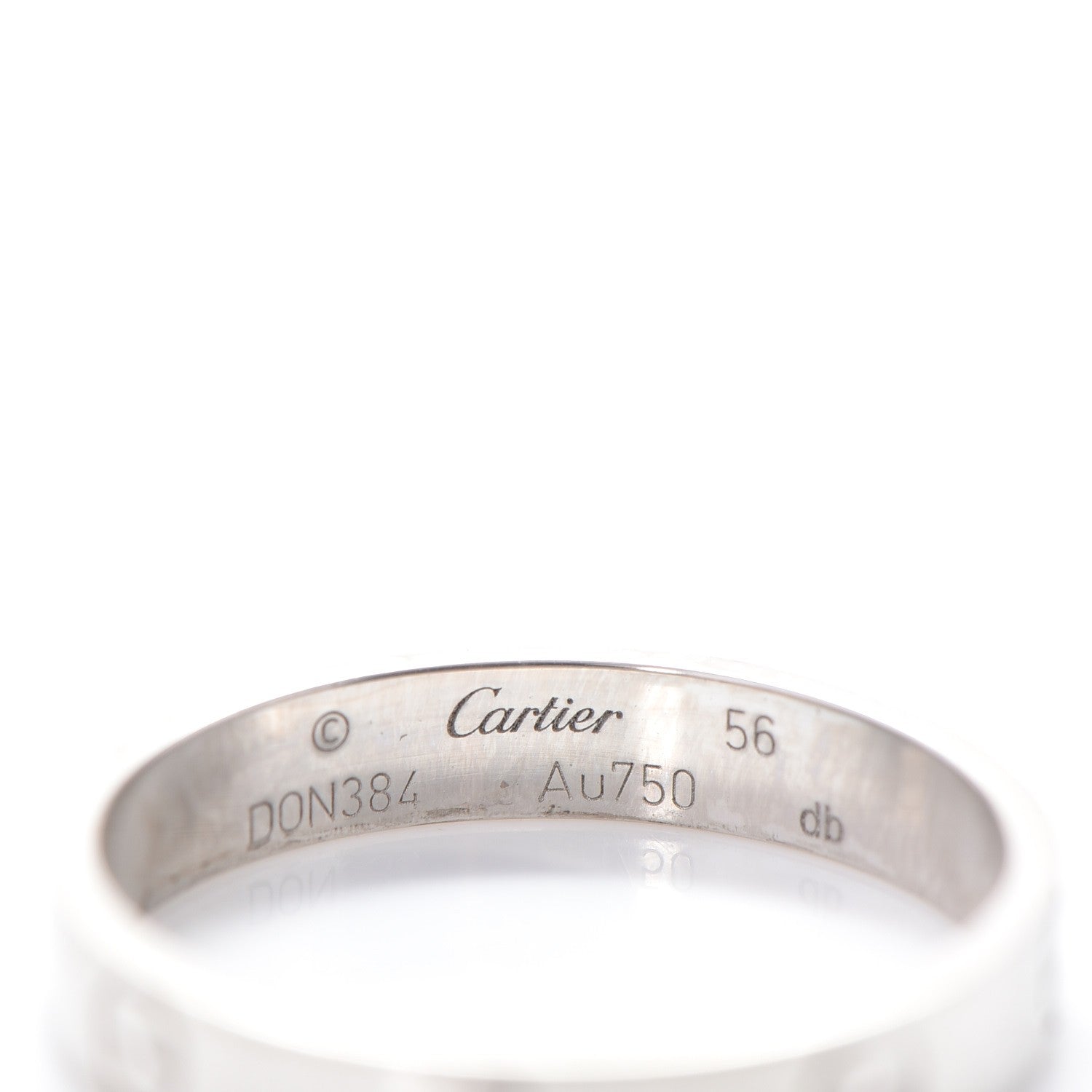 Cartier 18K White Gold 3.5mm LOVE Wedding Band Ring 56 7.75 4 of 5