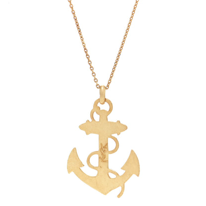 Saint Laurent Brass Anchor Necklace Gold 5 of 7