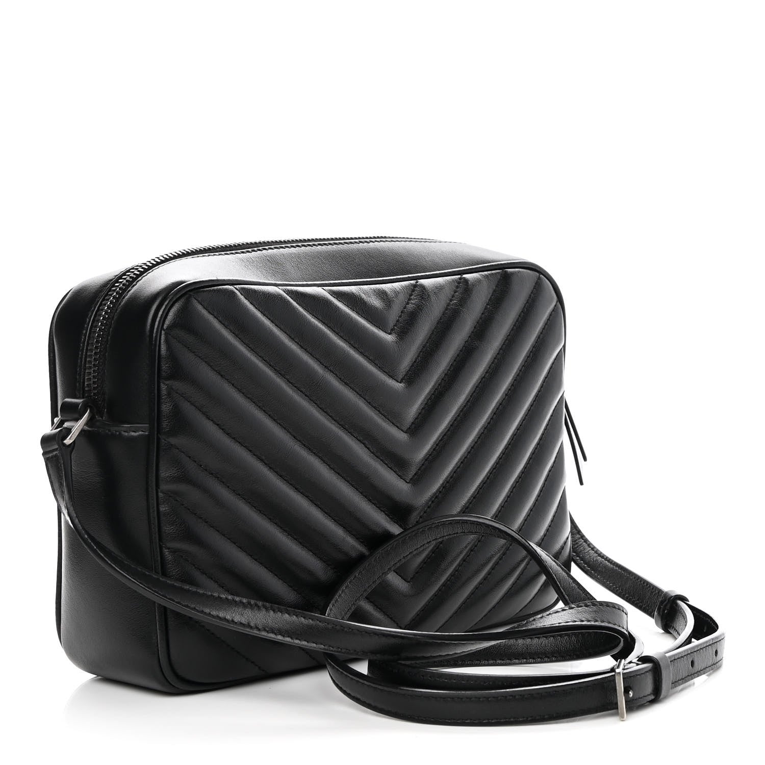 Saint Laurent Calfskin Matelasse Monogram Lou Camera Bag Black 3 of 8