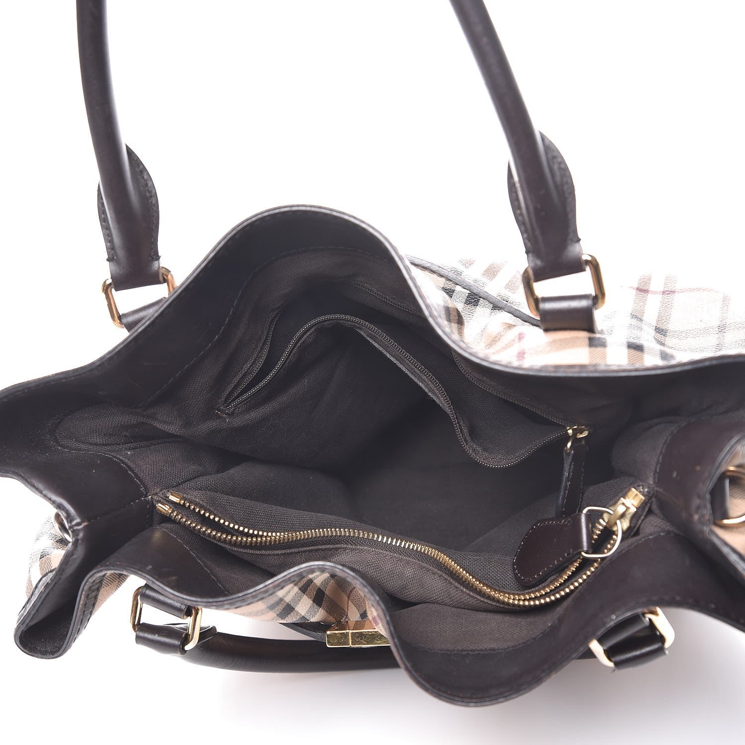 Burberry Haymarket Check Medium Golderton Tote Chocolate 5 of 15