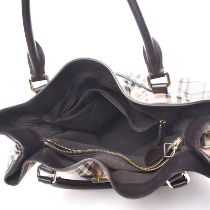Burberry Haymarket Check Medium Golderton Tote Chocolate 5 of 15