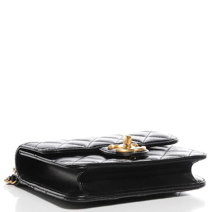 Chanel Lambskin Quilted Crossing Times Mini Flap Black 4 of 9
