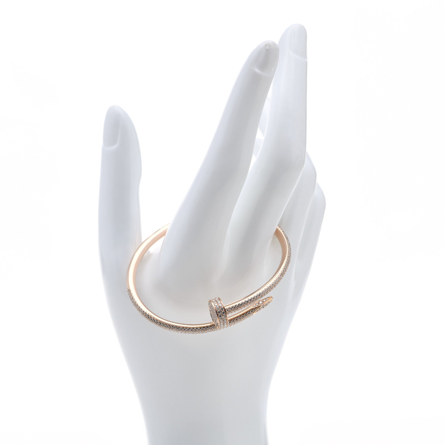 Cartier 18K Pink Gold Diamond Juste Un Clou Paved Bracelet 16 2 of 5