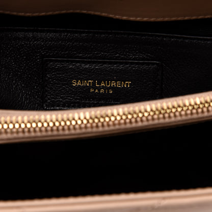 Saint Laurent Calfskin Y Quilted Monogram Small Loulou Chain Satchel Dark Beige 7 of 12