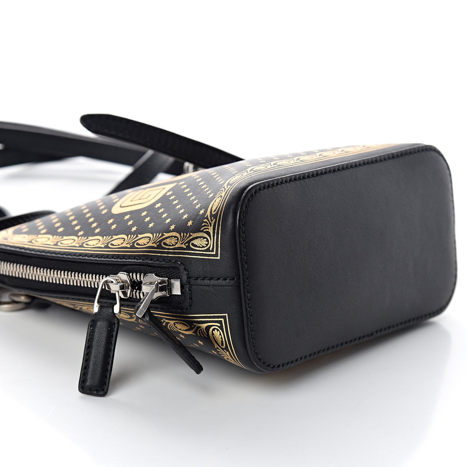 Gucci X SEGA Calfskin GUCCY Stars Mini Dome Shoulder Bag Black Gold 6 of 7