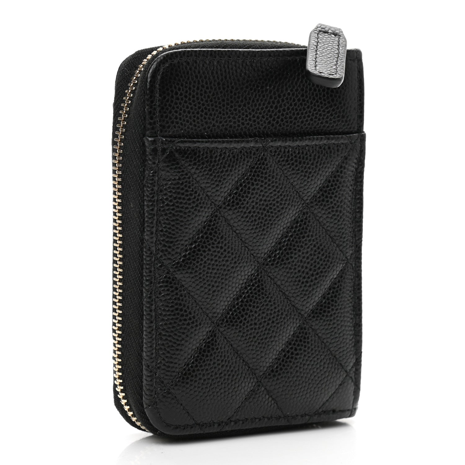 Chanel Caviar Quilted Zip Card Holder Black 3 of 8