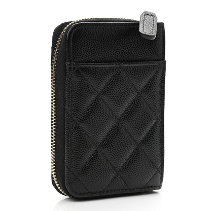 Chanel Caviar Quilted Zip Card Holder Black 3 of 8