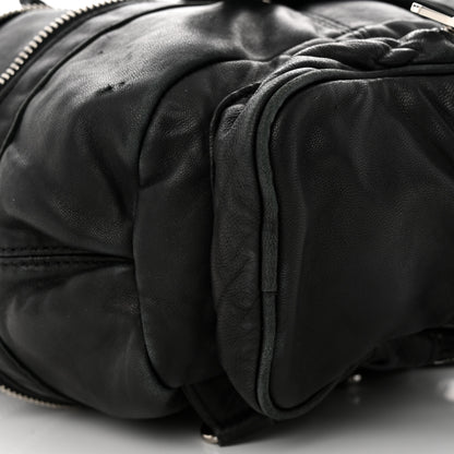 Alexander Wang Lambskin Marti Backpack Bag Washed Black Rhodium Hardware 9 of 13