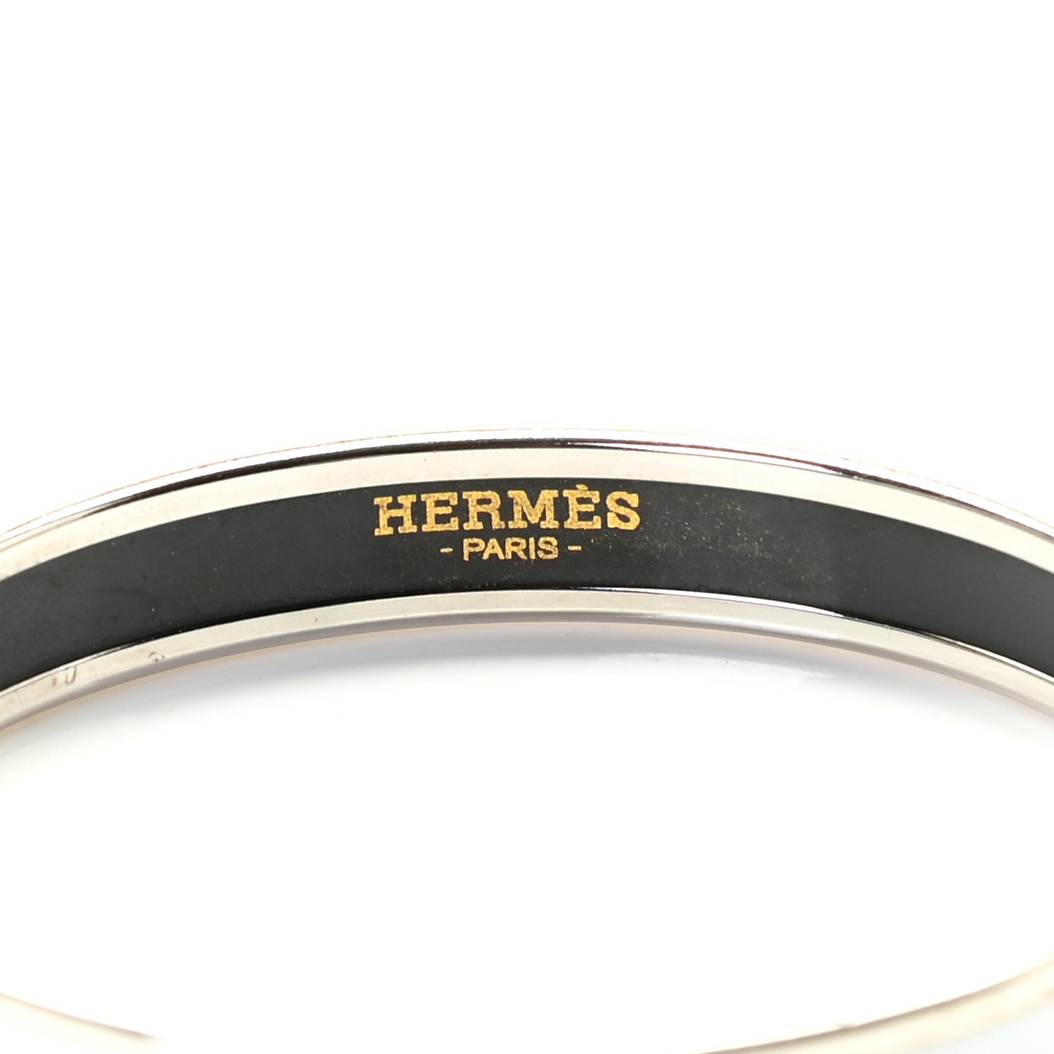 Hermes Enamel Printed Narrow Caleche Bracelet 70 White 6 of 9