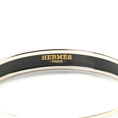 Hermes Enamel Printed Narrow Caleche Bracelet 70 White 6 of 9