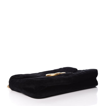 Gucci Velvet Matelasse Medium GG Marmont Shoulder Bag Black 4 of 11