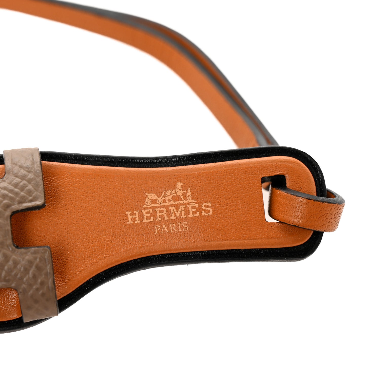 Epsom Butler Calfskin Hunter Oran Nano Bag Charm Etoupe