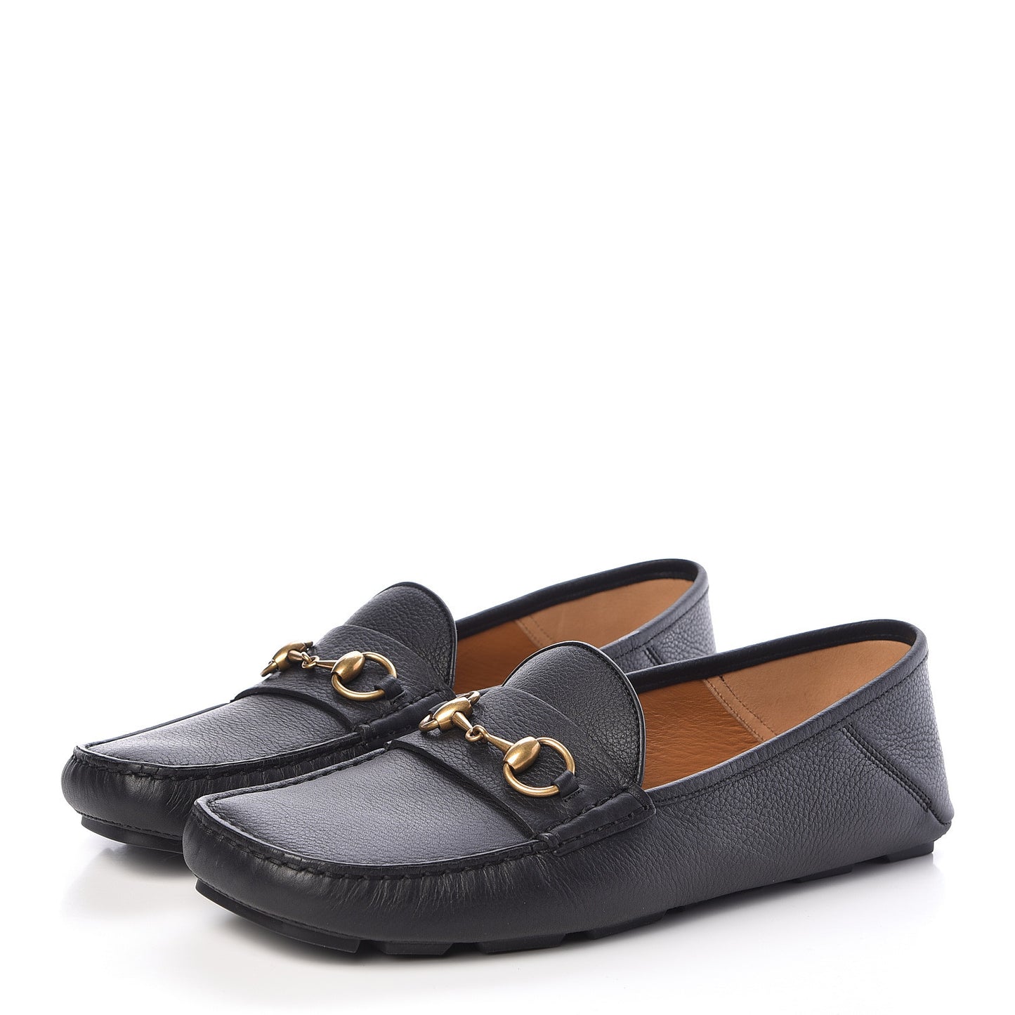 Hebron Calfskin Mens Horsebit Loafers 10 Black