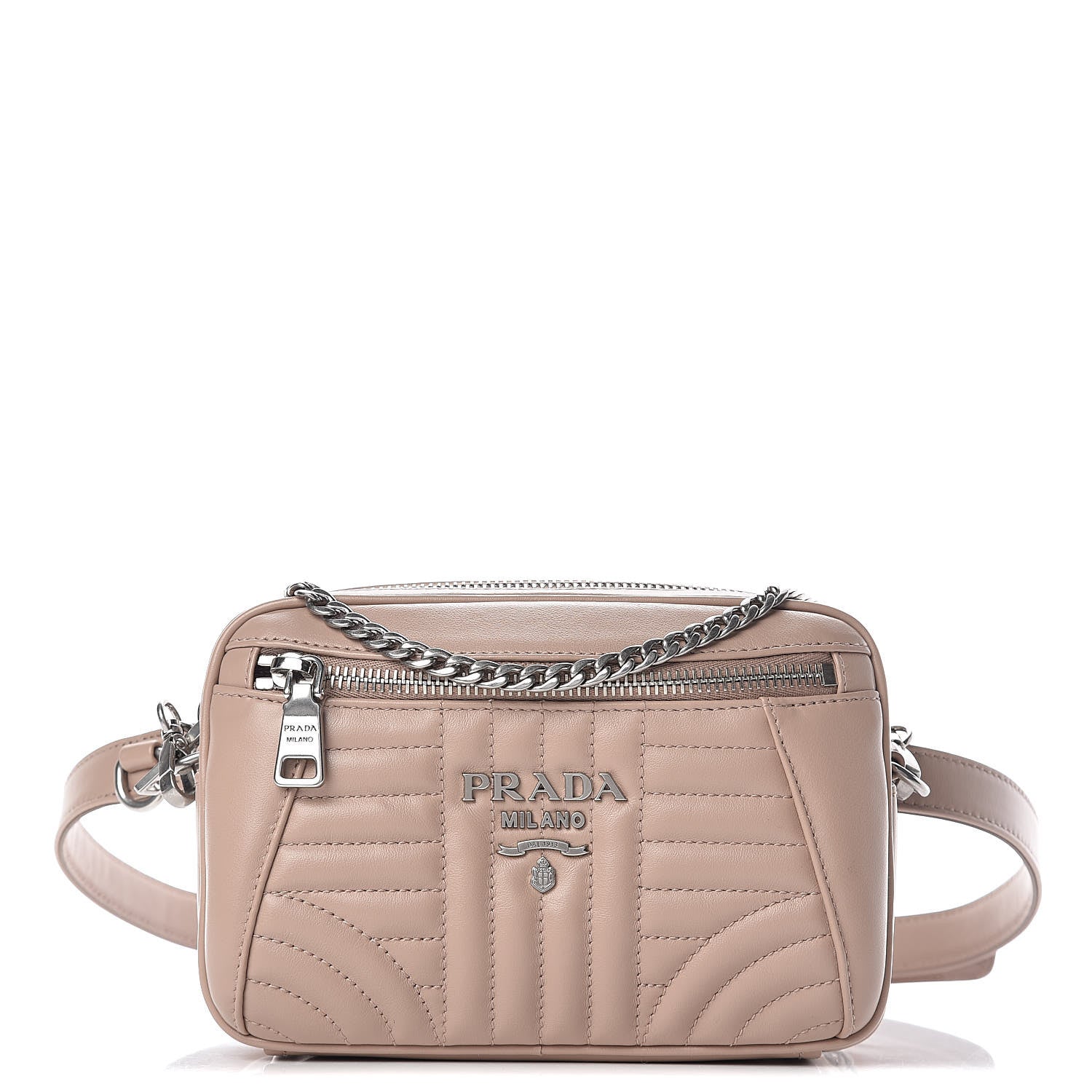 Prada Soft Calfskin Impunture Diagramme Belt Bag Cipria 1 of 11