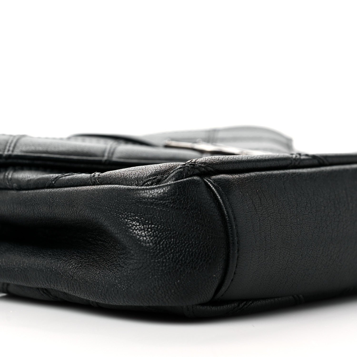 Saint Laurent Calfskin Matelasse Diamond Quilted Monogram Medium College Bag Black 9 of 13
