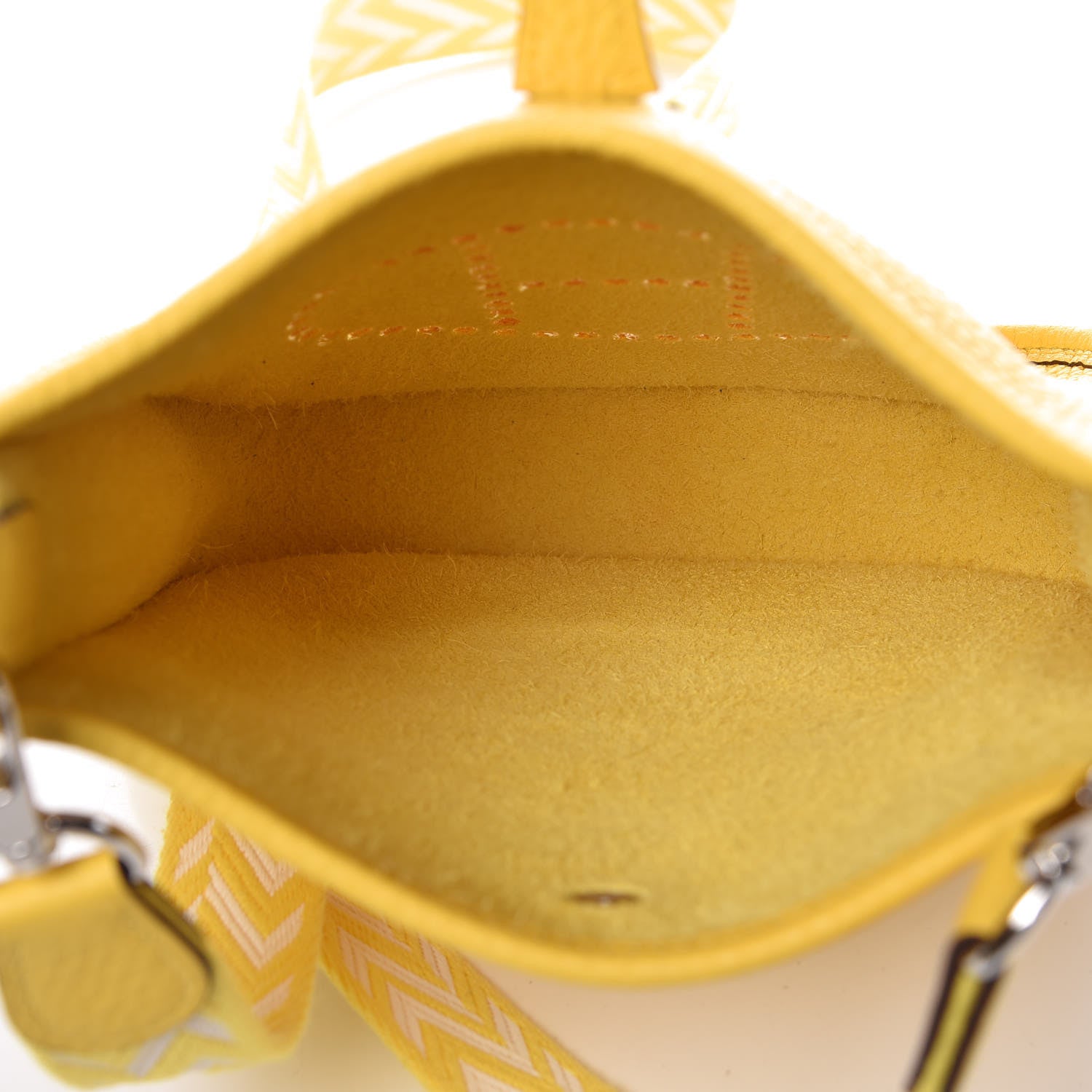 Hermes Taurillon Clemence Amazone Evelyne TPM Jaune De Naples White 5 of 9