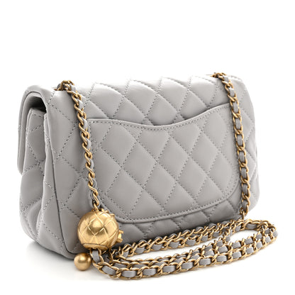Chanel Lambskin Quilted Mini Rectangular Pearl Crush Flap Grey 3 of 12