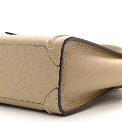 Celine Drummed Calfskin Nano Luggage Dune 10 of 10
