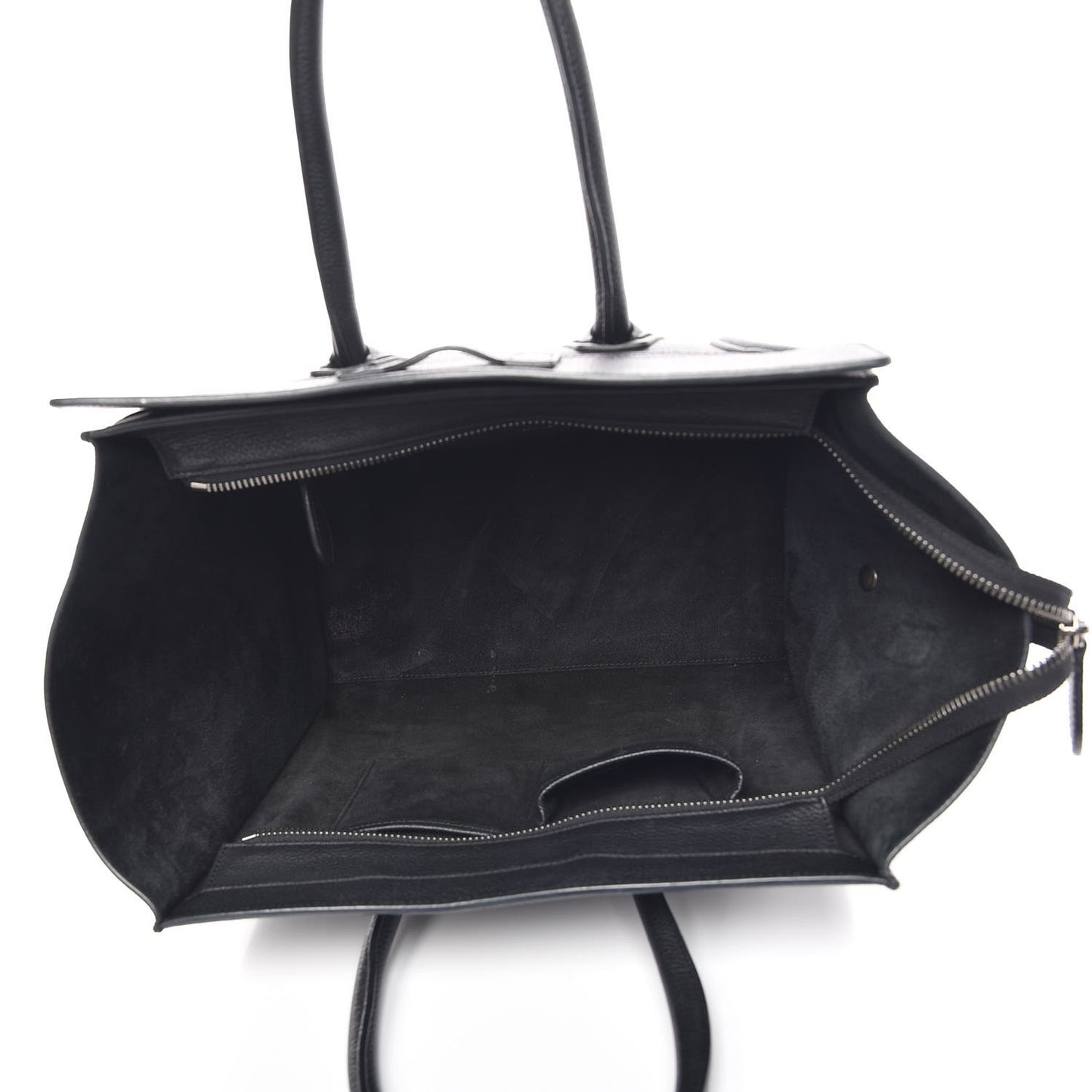 Drummed Calfskin Mini Luggage Black