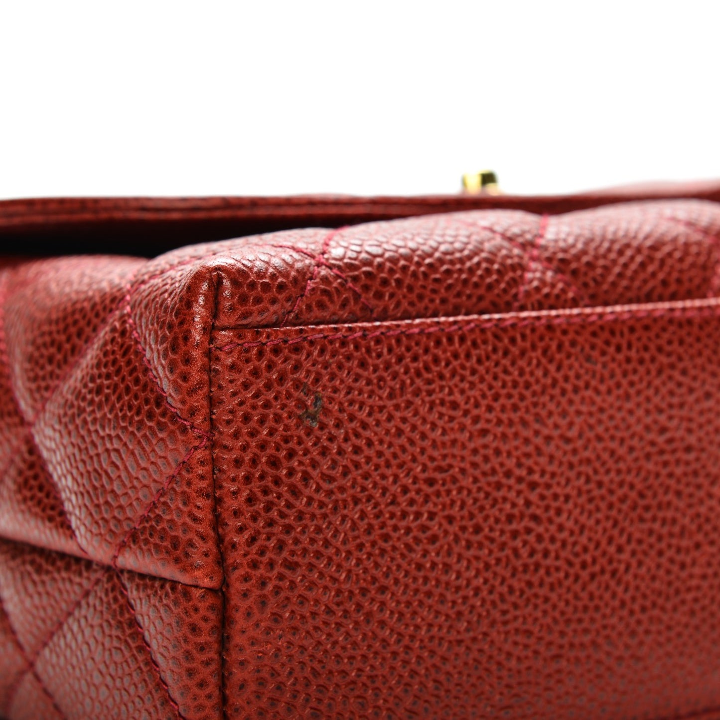 Caviar Quilted Shoulder Bag Red