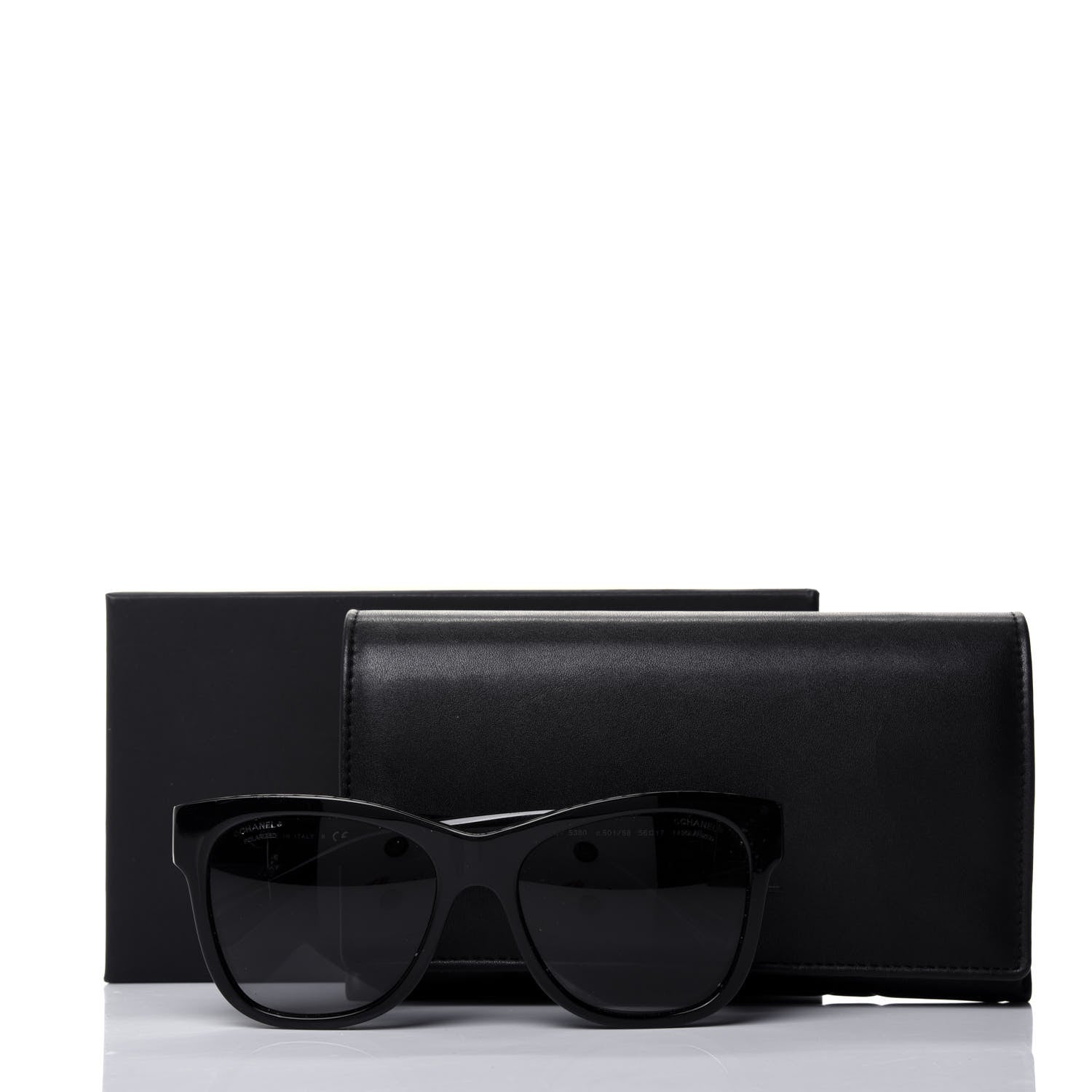 Chanel Acetate Polarized Square CC Sunglasses 5380 Black 8 of 8