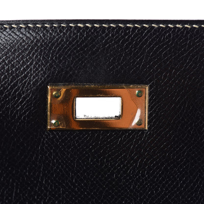 Hermes Veau Grain Lisse Kelly Sellier 32 Black 19 of 33