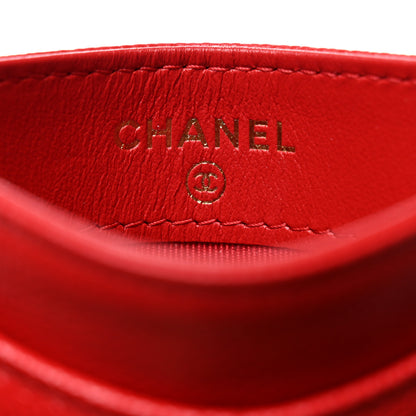 Chanel Caviar Quilted Card Holder Red 6 of 9