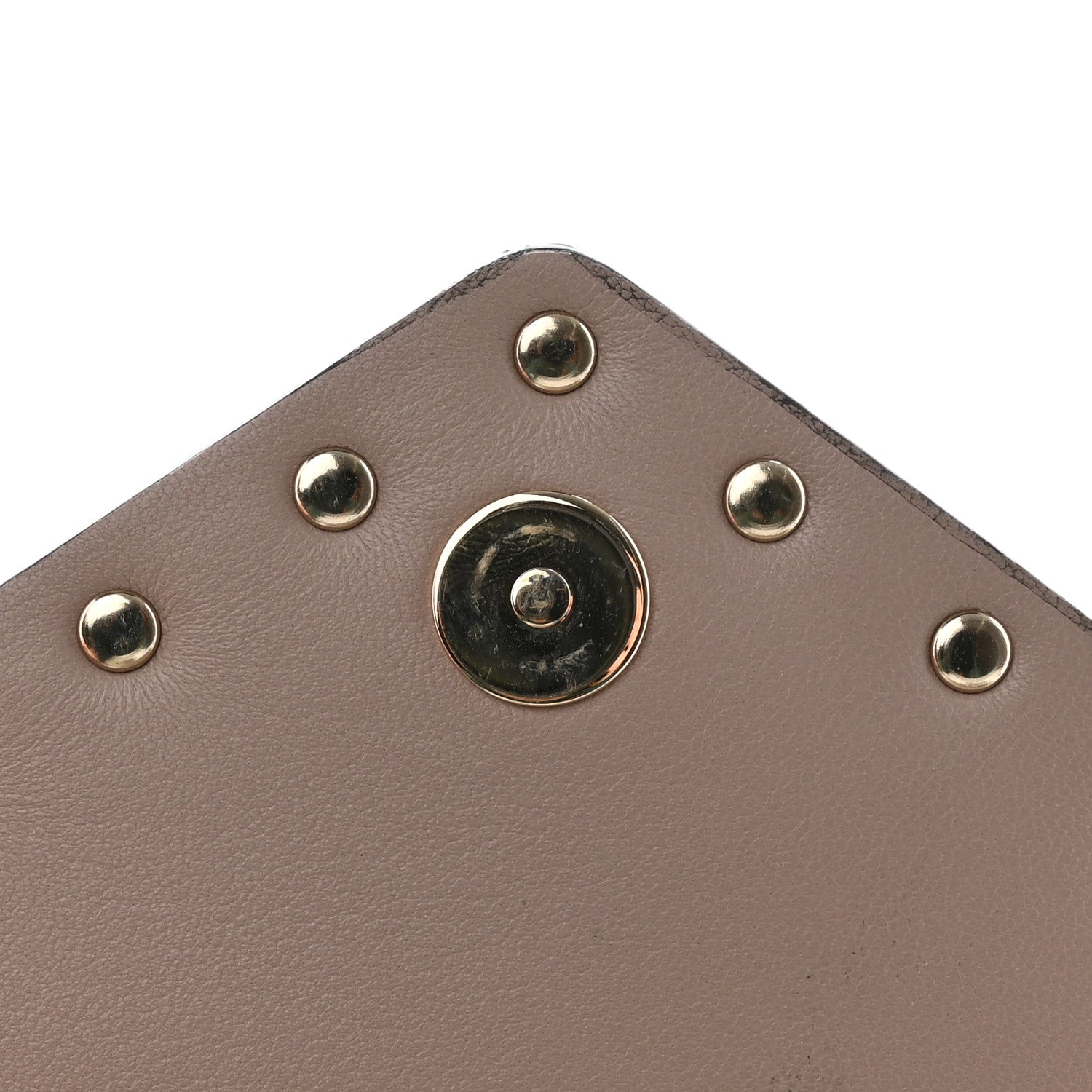 Valentino Garavani Metallic Calfskin Medium Rockstud Envelope Flat Wristlet Pouch Sahara 10 of 12