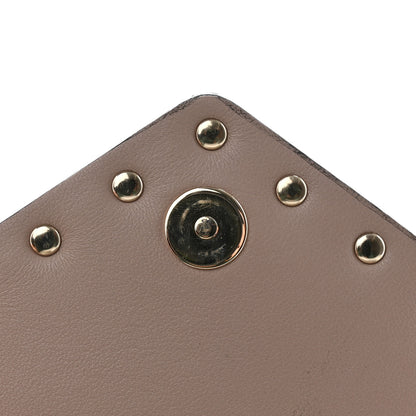 Valentino Garavani Metallic Calfskin Medium Rockstud Envelope Flat Wristlet Pouch Sahara 10 of 12
