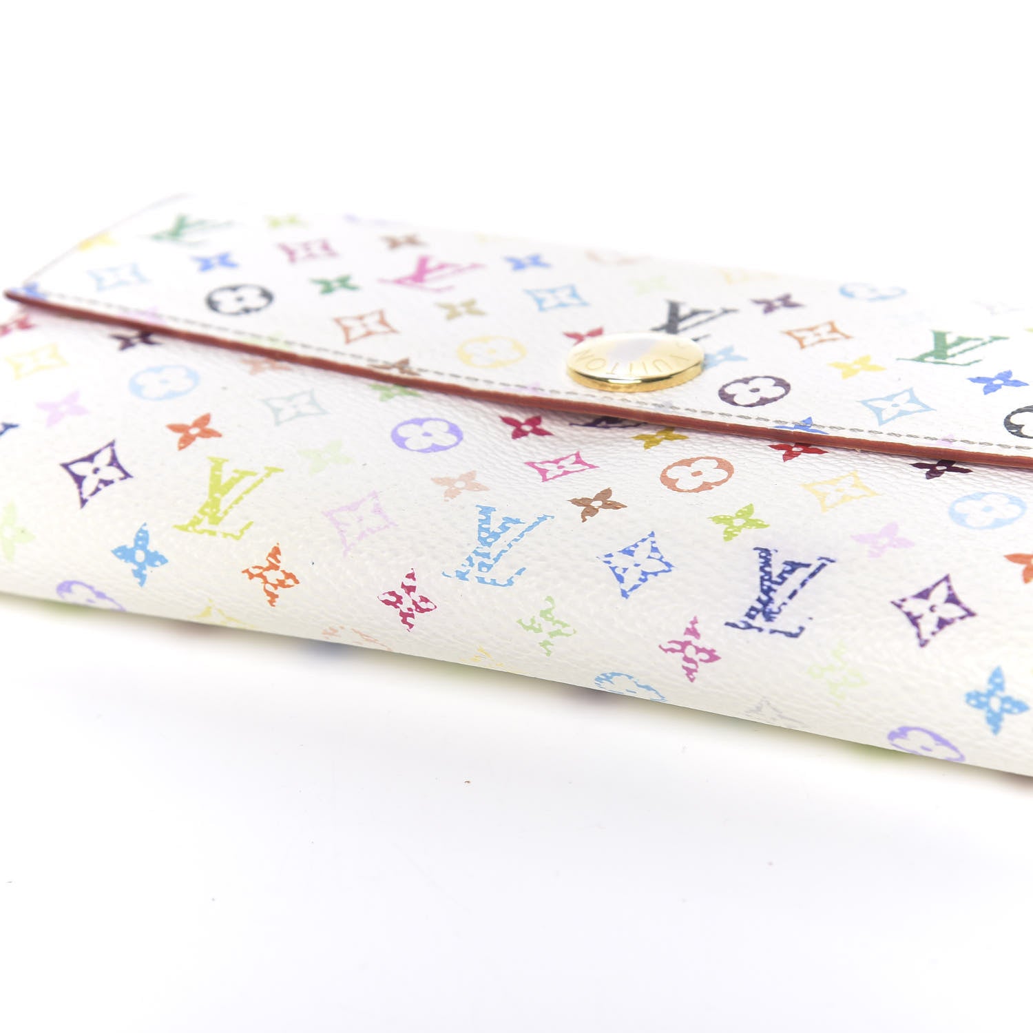 Louis Vuitton Monogram Multicolor Sarah Wallet White Litchi 8 of 15