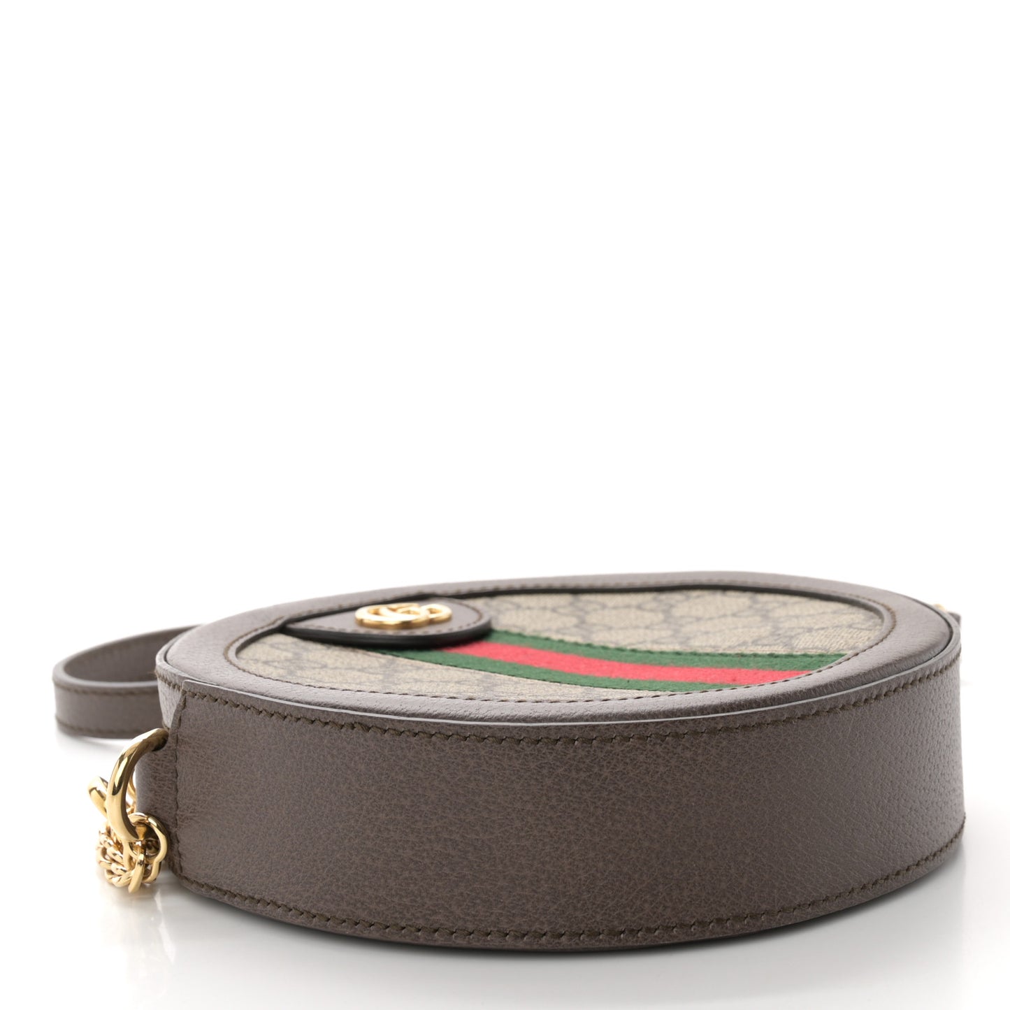 GG Supreme Monogram Web Mini Ophidia Round Shoulder Bag Brown